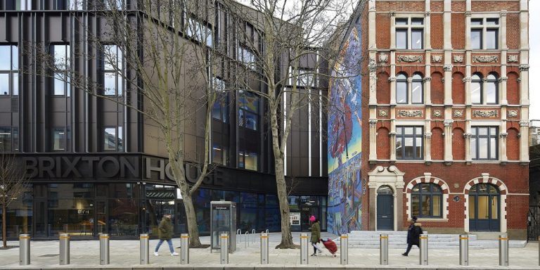 The image shows the exterior of Brixton House.