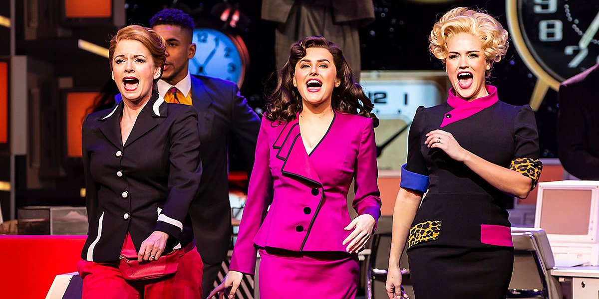 Caroline Sheen, Amber Davies and Natalie McQueen in 9 To 5 The Musical