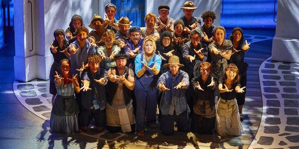 Mazz Murray as Donna and ensemble. Photo by Brinkhoff Moegenburg.