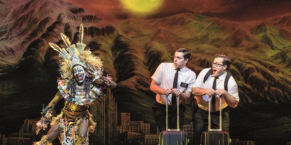 The cast of The Book Of Mormon musical, now playing at the Prince Of Wales Theatre (Photo: Johan Persson)
